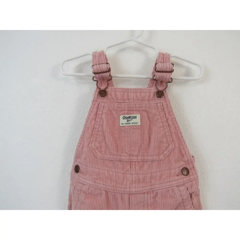 OshKosh B'Gosh 24M Baby Pink Corduroy Overalls Pants Jumper Bibs Coveralls